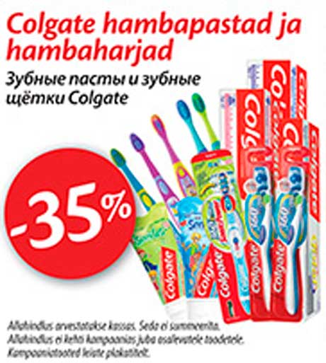 Colgate hambapastad ja hambaharjad -35%