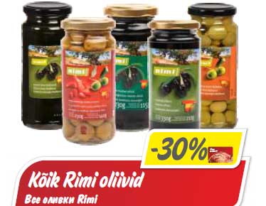 Kõik Rimi oliivid -30%