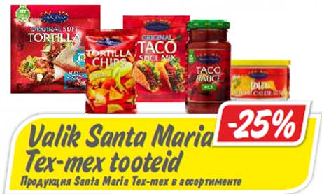 Valik Santa Maria Tex-mex tooteid -25%