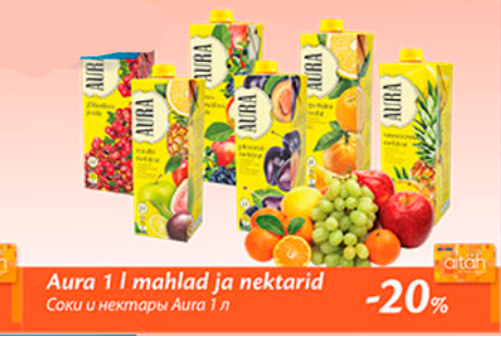 Aura 1 l mahlad ja nektarid  -20%