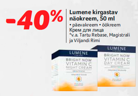 Lumene kirgastav näokreem, 50 ml  -40%