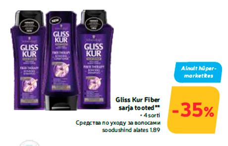 Gliss Kur Fiber sarja tooted**  -35%