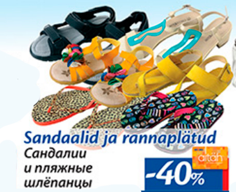 Sandaalid ja rannaplätud  -40%