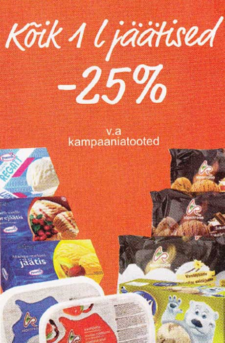 Kõik 1 l jäätised -25%