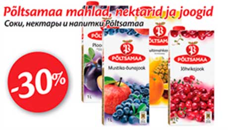 Põltsamaa mahlad, nektarid ja joogid  -30%