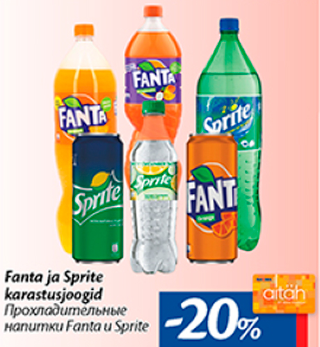 Fanta ja Sprite karastusjoogid  -20%