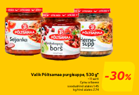 Valik Põltsamaa purgisuppe, 530 g* -30%