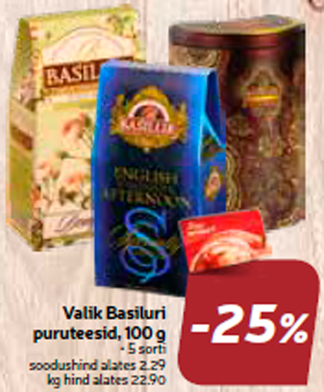 Valik Basiluri puruteesid, 100 g  -25%
