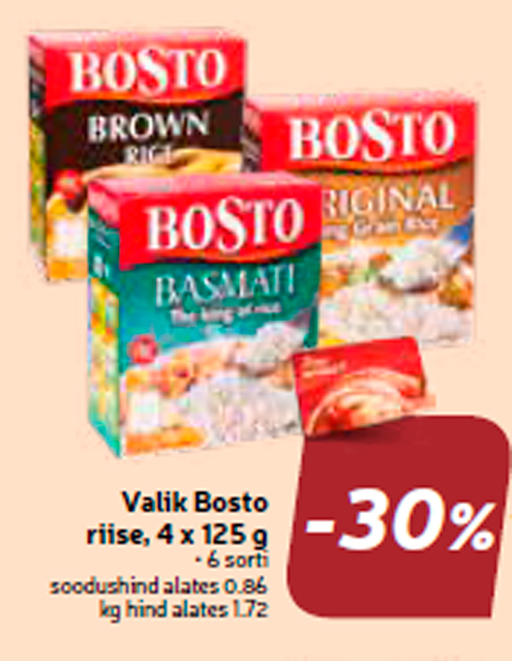 Valik Bosto riise, 4 x 125 g  -30%
