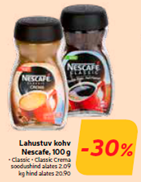 Lahustuv kohv Nescafe, 100 g  -30%
