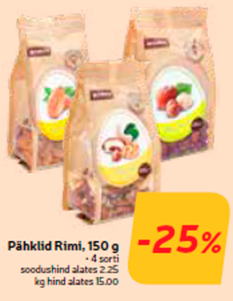 Pähklid Rimi, 150 g  -25%
