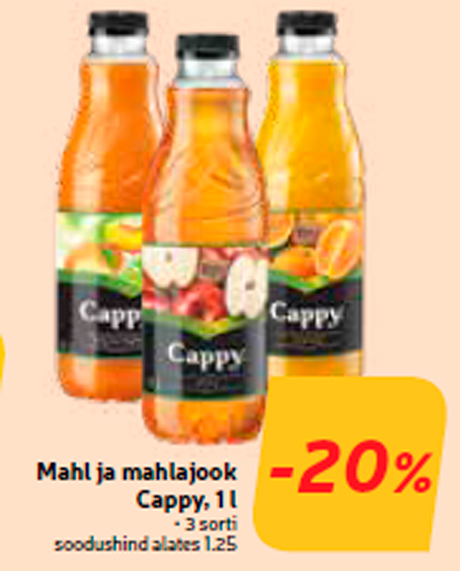 Mahl ja mahlajook Cappy, 1 l  -20%
