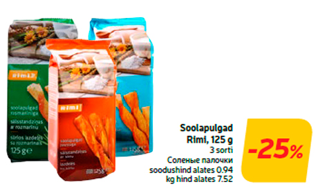 Soolapulgad Rimi, 125 g  -25%