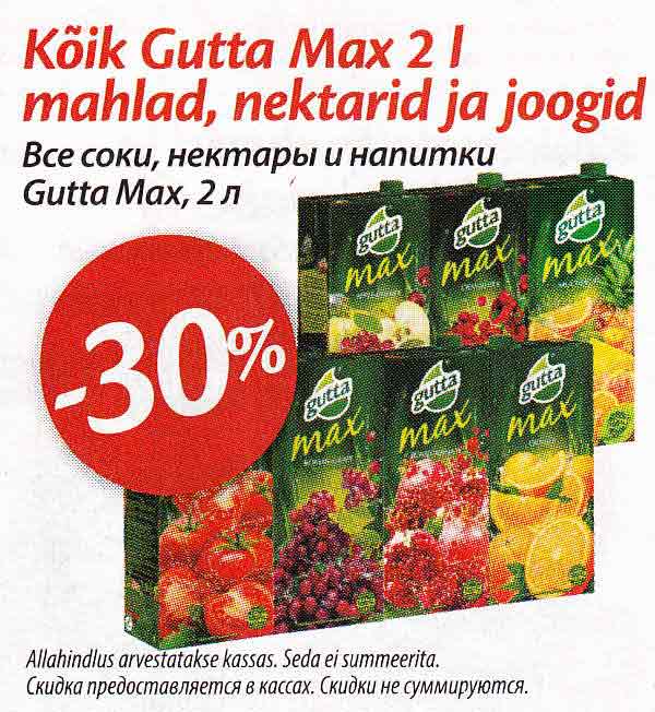 Kõik Gutta Max 2 l mahlad, nektarid ja joogid -30%