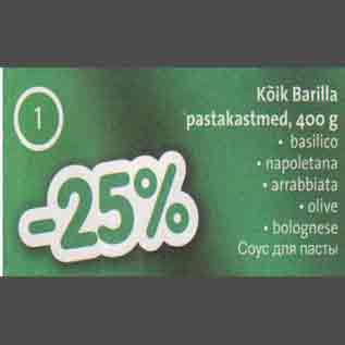 Kõik Barilla pastakastmed