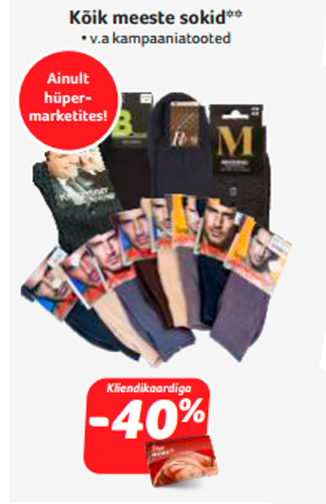 Kõik meeste sokid**  -40%