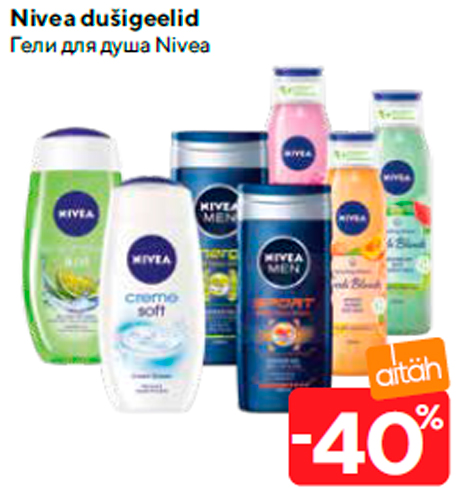 Nivea dušigeelid  -40%