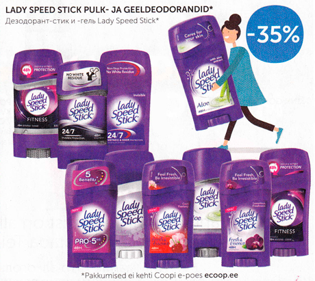 LADU SPEED STICK- JA GEELDEODORANDID*  -35%