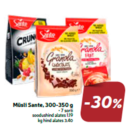 Müsli Sante, 300-350 g -30%