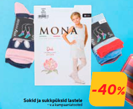 Sokid ja sukkpüksid lastele  -40%