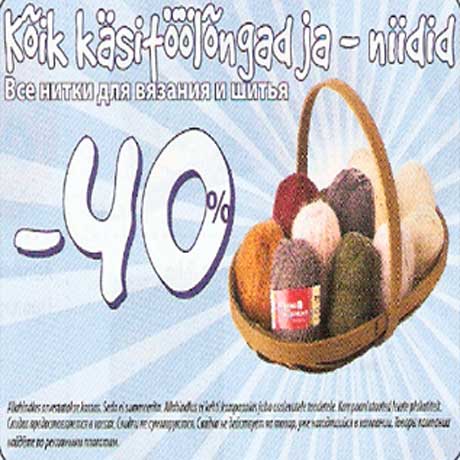 Käsitöölõngad ja-niidid -40%