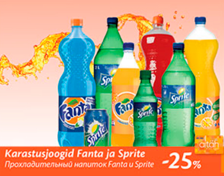 Karastusjoogid Fanta ja Sprite  -25%