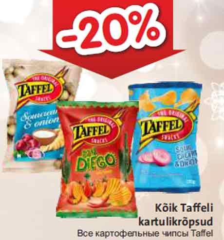 Kõik Taffeli kartulikrõpsud  -20%