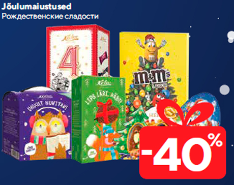 Jõulumaiustused  -40%
