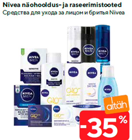 Nivea näohooldus- ja raseerimistooted  -35%
