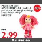 Allahindlus - PRINTSESS LILY KINKEKOMPLEKT LASTELE juuksekummide komplekt nukuga 