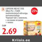 LIPTON MUST TEE 20x1,7G + TASS maitsestestatud sidruniga, metsamarjadega 