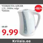 Allahindlus - VEEKEETJA ADLER 1,5L, 2000w, valge