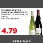 Allahindlus - HISPAANIA KPN VEIN TORRES SAN VALENTIN 0,75L
Parellada 11%, Garnacha 14% 