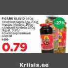 Allahindlus - FIGARO OLIIVID 340g rohelised paprikaga 200g,mustad kivideta 160g, rohelised kivideta 160g