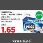 Allahindlus - SUPER VIVA VANILLI KOOREJÄÄTIS 1L/490g