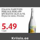 ITAALIA VAHUVEIN PERLAGE PERLAPP SPUMANTE 10,5% 0,75L