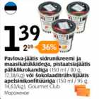 Allahindlus - Pavlova-jäätis sidrunikreemi ja maasikatükkidega, pistaatsiajäätis pähklikrokandiga (150 ml/80g) või šokolaaditruhvlijäätis apelsinikonfitüüriga (150 ml/95 g) 