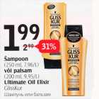 Šampoon (250 ml) või palsam (200 ml); Ultimate Oil Elixir