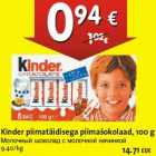 Allahindlus - Kinder piimatäidisega piimašokolaad