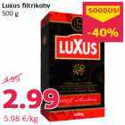 Allahindlus - Luxus filtrikohv
500 g