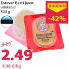 Allahindlus - Estover Eesti juust
viilutatud
500 g