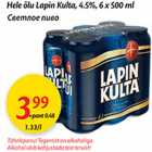 Allahindlus - Hele õlu Lapin Kulta, 4.5%, 6x500ml