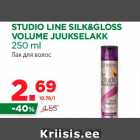 Allahindlus - STUDIO LINE SILK&GLOSS
VOLUME JUUKSELAKK
250 ml