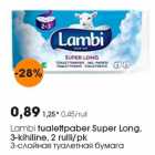 Allahindlus - Lambi tualettpaber Super Long,
3-kihiline, 2 rulli/pk