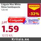 Allahindlus - Colgate Max White
Shine hambapasta
125 ml