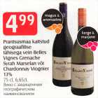 Prantsusmaa kaitstud geograafilise tähisega vein Belles Vignes Grenache Syrah Marselan või Chardonnay Viognier 13%