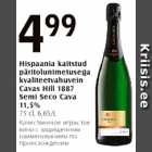 Hispaania kaitstud päritolunimetusega kvaliteetvahuvein Cavas Hill 1887 Semi Seco Cava