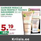 Allahindlus - GARNIER MIRACLE
SKIN PERFECT TOONIV
NÄOKREEM