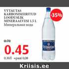 VYTAUTAS
KARBONISEERITUD
LOODUSLIK
MINERAALVESI 1,5 L