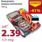 Allahindlus - Rannarootsi
Gruusia toorvorstid
450 g